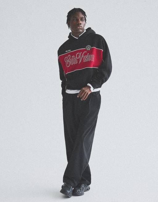 Bershka sweatshirt med kontrastprint og hætte i sort, 2 af 6