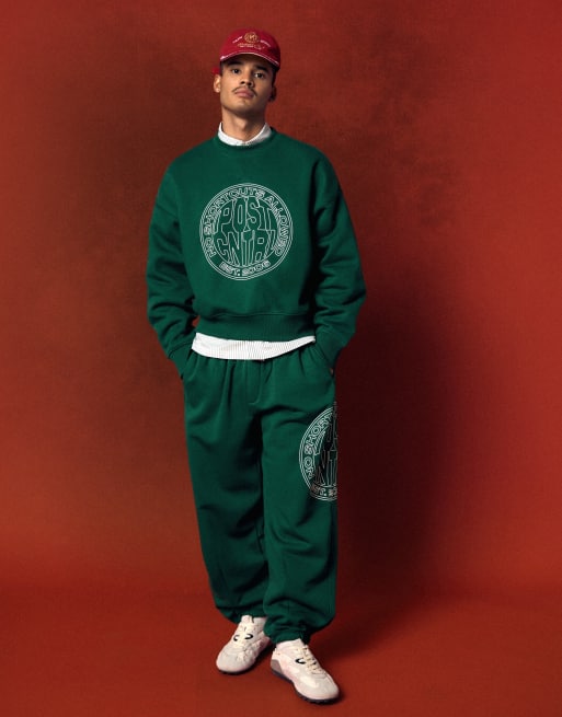 Bershka sweatshirt med rund halsringning och tryck i grönt, 2 av 6