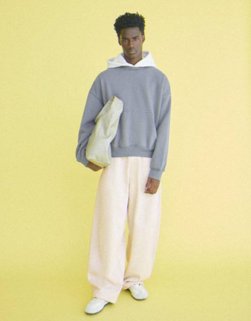 Bershka Sweatshirt mit kontrastierender Kapuze in Mittelblau, 2 von 6