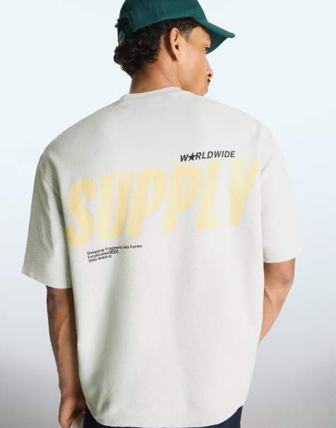 Bershka - Sweatshirt van badstof met grafische print in grijs - view 1