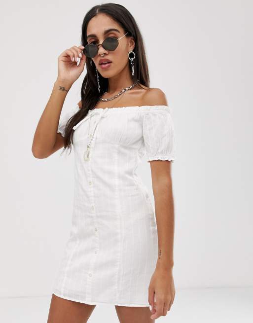 bershka white halter dress