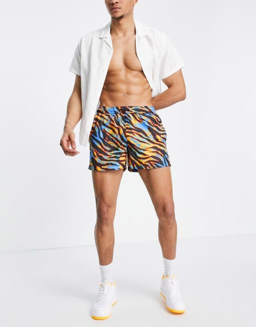 Tiger print swim hot sale trunks