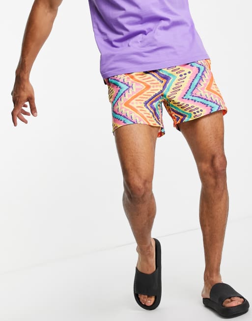 Bershka swim shorts in zebra print
