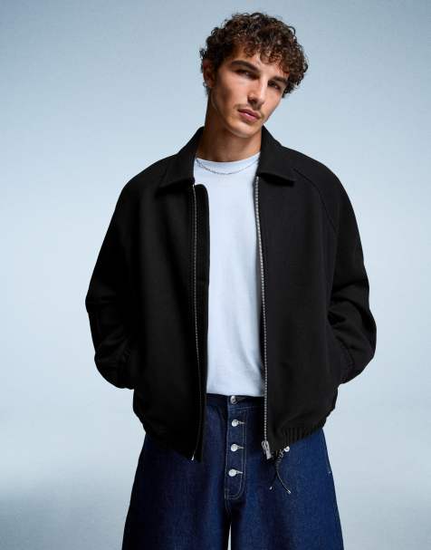 Bershka Synthetic wool trucker jacket in black - view 1