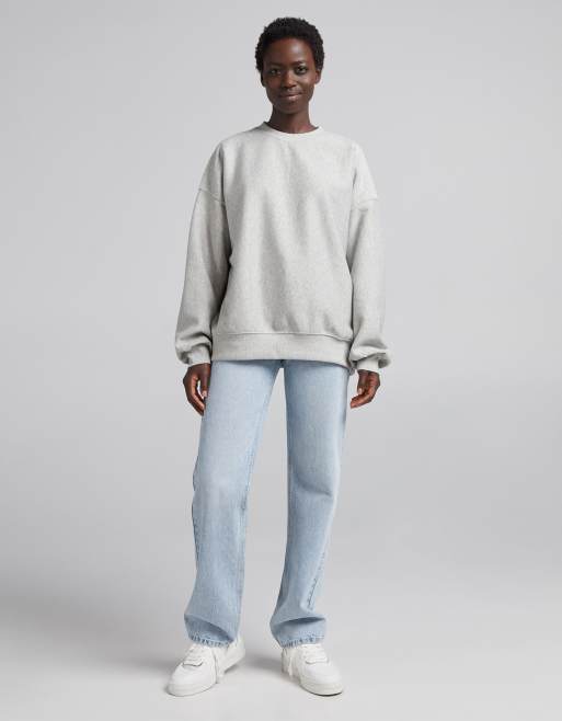 Bershka – Szara bluza dresowa superoversize, 4 z 4