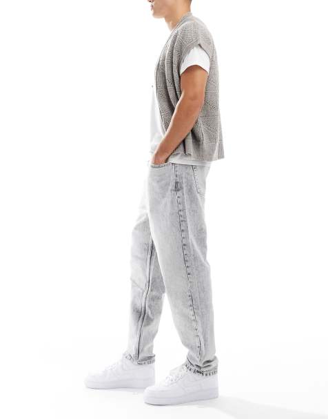 Bershka – Szare jeansy o luźnym kroju - view 1