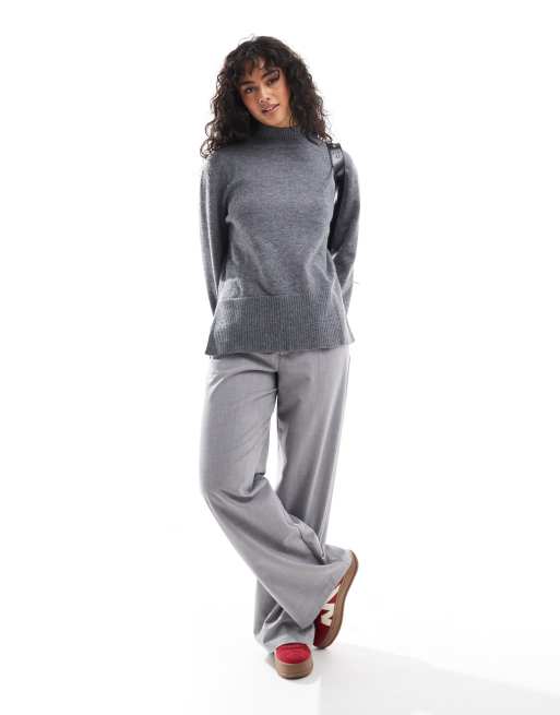 Bershka – Szary sweter z golfem