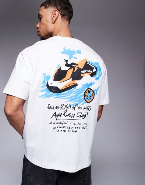 Bershka - T-shirt à imprimé bateau - Taupe - view 1
