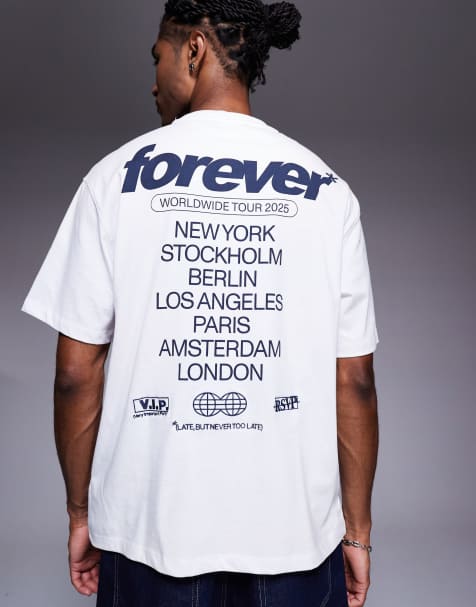 Bershka - T-shirt à imprimé Big Cities - Blanc - view 1