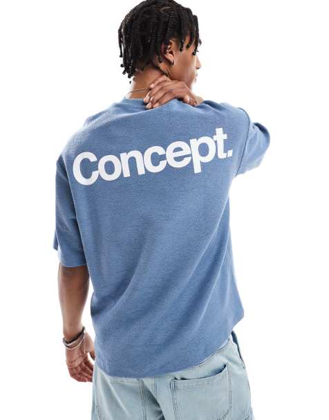 Bershka - T-shirt à imprimé Concept au dos - Gris clair - view 1