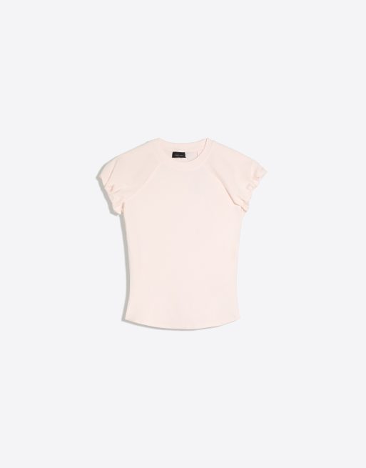 Bershka t-shirt à manches ballon raglan rose, 5 de 5