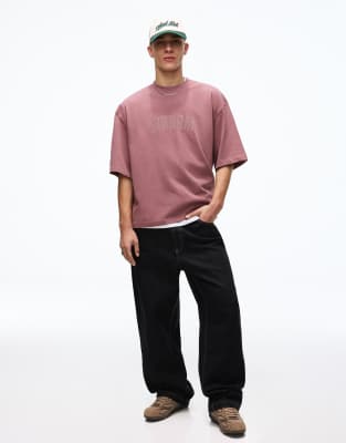 Bershka - T-shirt à manches courtes avec imprimé Cars - Rouge