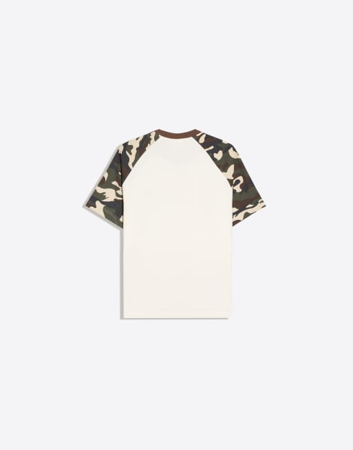 Bershka t-shirt à manches courtes raglan imprimé blanc, 7 de 7
