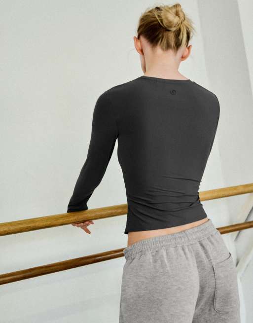 Bershka t-shirt à manches longues en tissu technique gris, 3 de 5