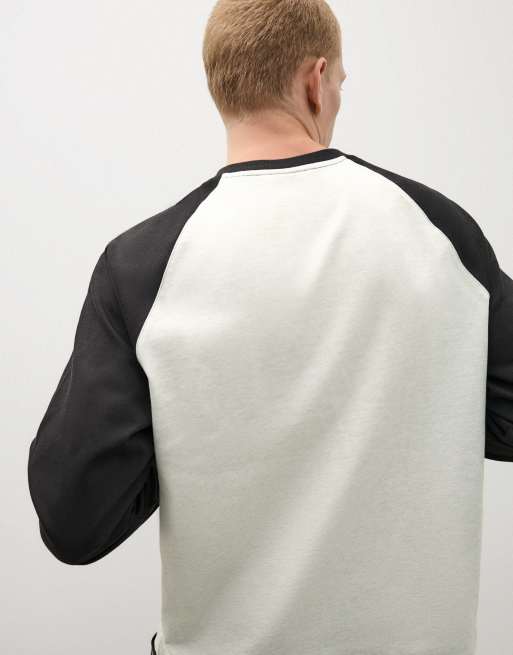 Bershka t-shirt à manches longues raglan noir, 5 de 7