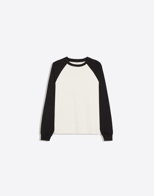 Bershka t-shirt à manches longues raglan noir, 7 de 7