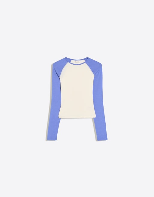 Bershka t-shirt à manches longues raglan violet, 5 de 5