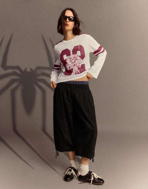 Bershka t-shirt à manches longues Spider-Man imprimé blanc, 2 de 6