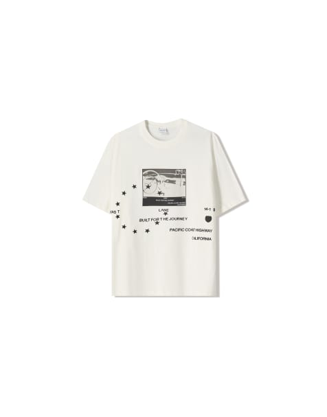 Bershka - T-shirt a maniche corte bianca con stampa - view 1