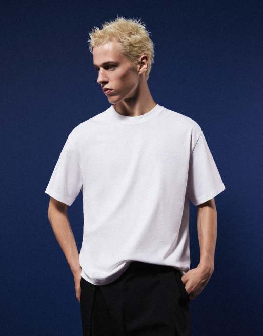 Bershka - T-shirt a maniche corte bianca con stampa, 3 di 4