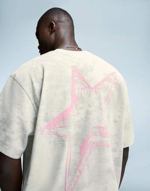 Bershka - T-shirt a maniche corte color cammello con stampa