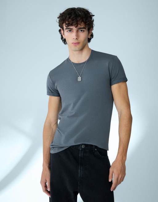 style3 - Top - Basic - Maniche corte - Uomo misto grigio 48