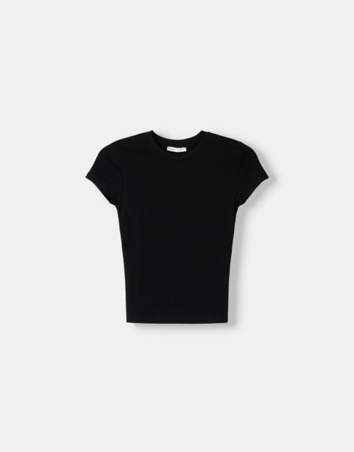Bershka - T-shirt a maniche corte girocollo nera, 5 di 6