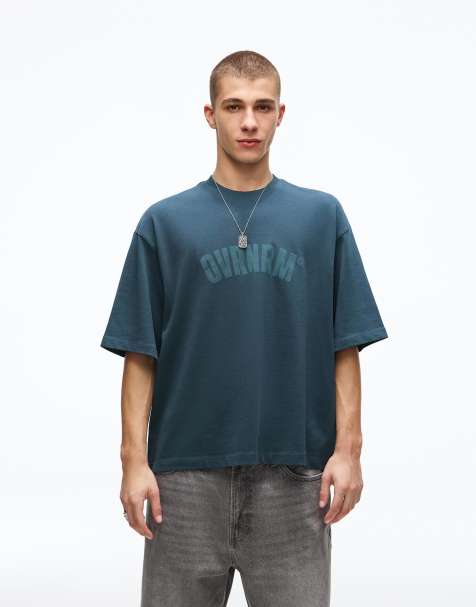 Bershka - T-shirt a maniche corte grigia con stampa - view 1