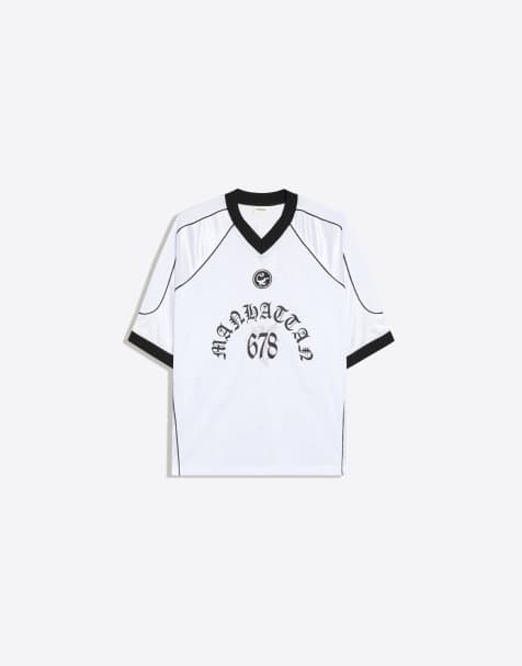 Bershka T-shirt a maniche corte in rete bianca - view 1