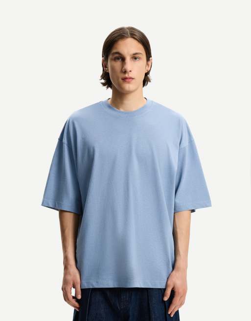 Bershka - T-shirt a maniche corte oversize color blu medio