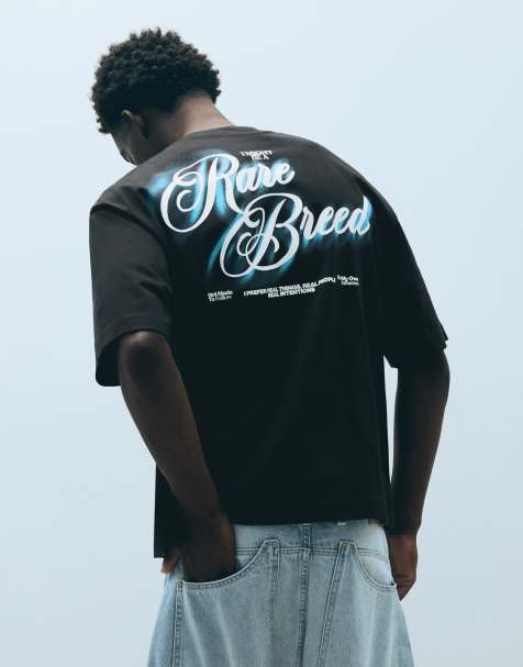 Bershka T-shirt a maniche corte relaxed fit con stampa nera - view 1