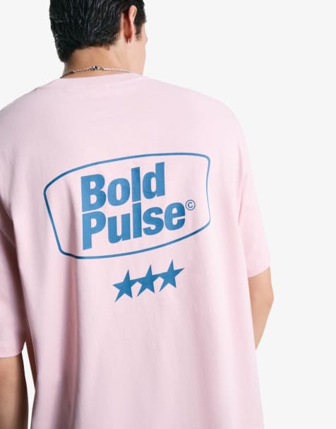 Bershka - T-shirt a maniche corte rosa con stampa - view 1