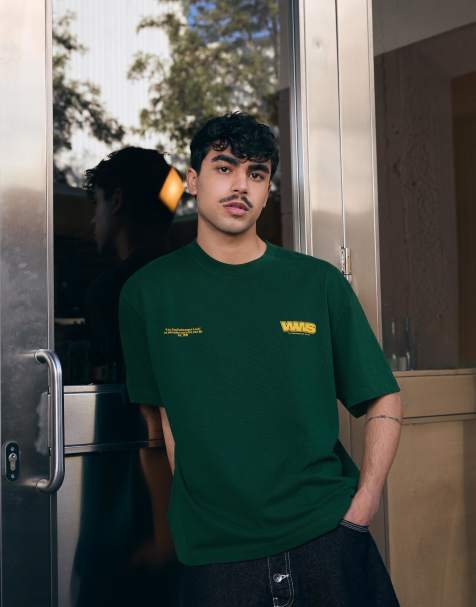 Bershka - T-shirt a maniche corte verde con stampa - view 1