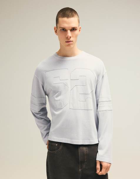 Bershka T-shirt a maniche lunghe con stampa beige - view 1