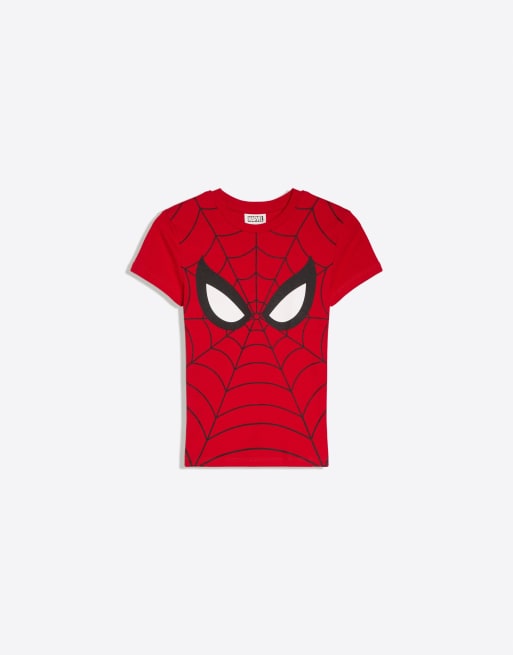 Bershka - T-shirt ajusté à motif Spiderman - Rouge, 4 de 5