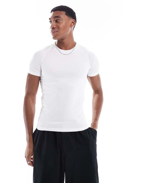 Bershka - T-shirt ajusté - Blanc - view 1