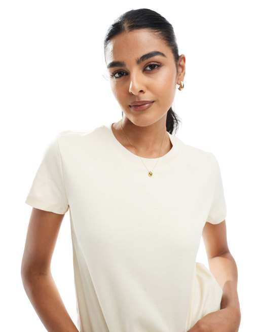 Bershka - T-shirt ajusté - Jaune beurre