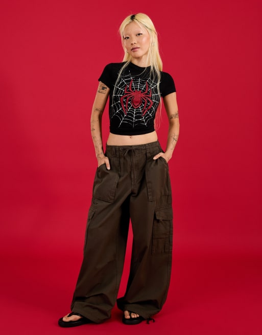Bershka t-shirt ajusté Spiderman noir, 4 de 5