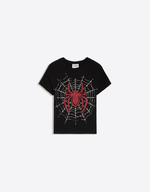 Bershka t-shirt ajusté Spiderman noir, 5 de 5