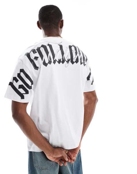 Bershka - T-shirt avec imprimé au dos - Blanc - view 1