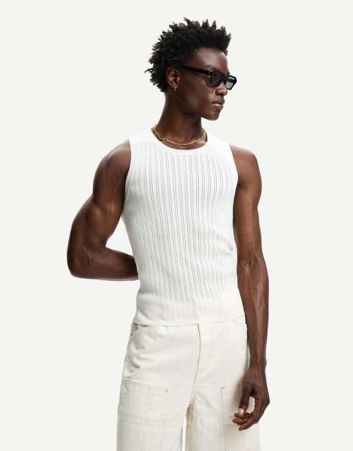 Bershka - T-shirt bianca con spalline sottili