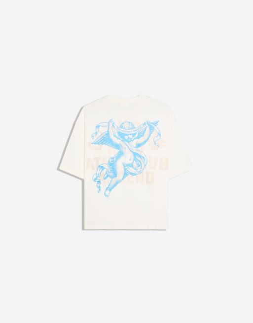Bershka - T-shirt bianca squadrata a maniche corte, 6 di 6