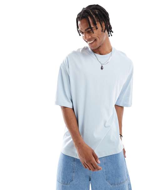 Bershka - T-shirt classique oversize - Bleu - view 1