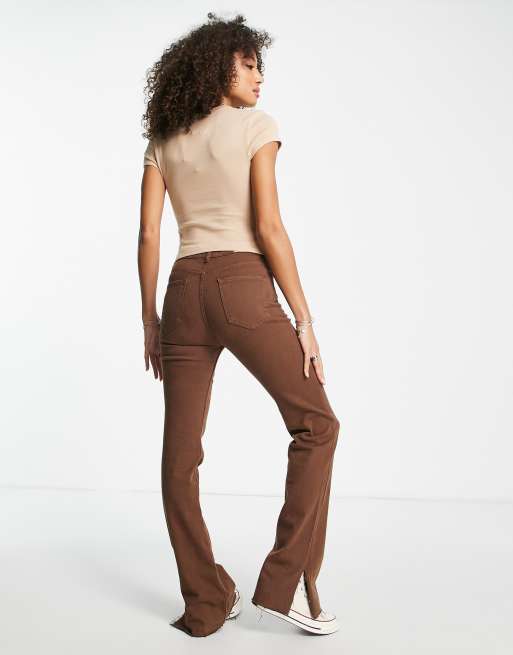 Bershka - T-shirt crop top - Beige, 3 de 4