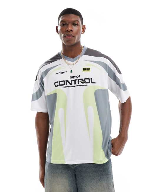 Bershka - T-shirt de sport style color block - Blanc