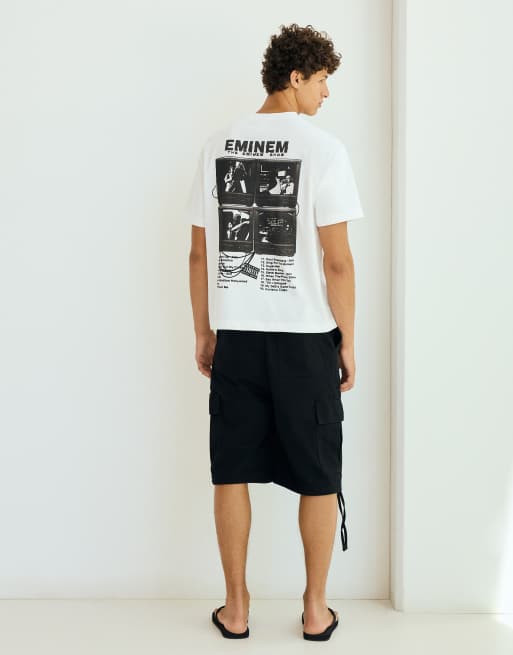 Bershka - T-shirt décontracté imprimé Eminem - Blanc, 3 de 4