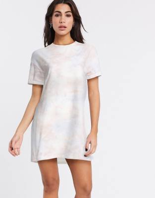 multi tie dye t shirt dress