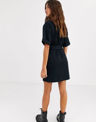 bershka black shirt dress