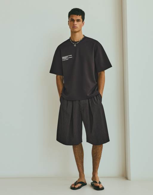 Bershka - T-shirt en jersey interlock à imprimé - Noir, 3 de 4