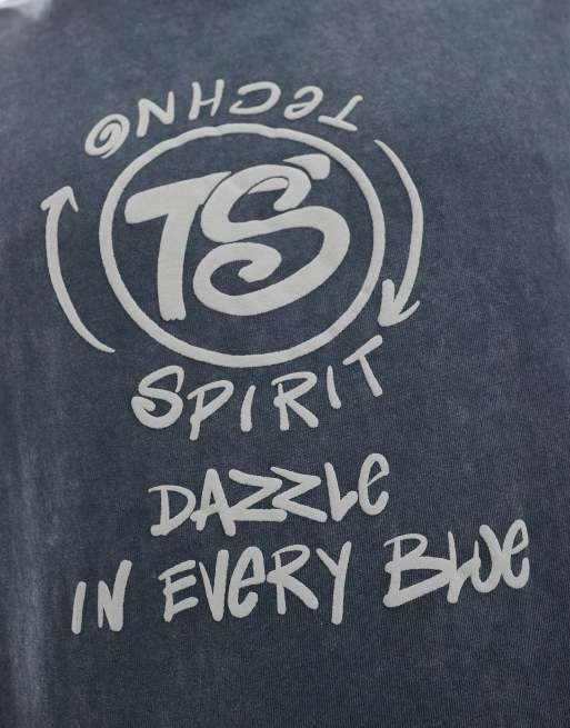 Bershka - T-shirt grigia con grafica stile street sul retro, 3 di 4